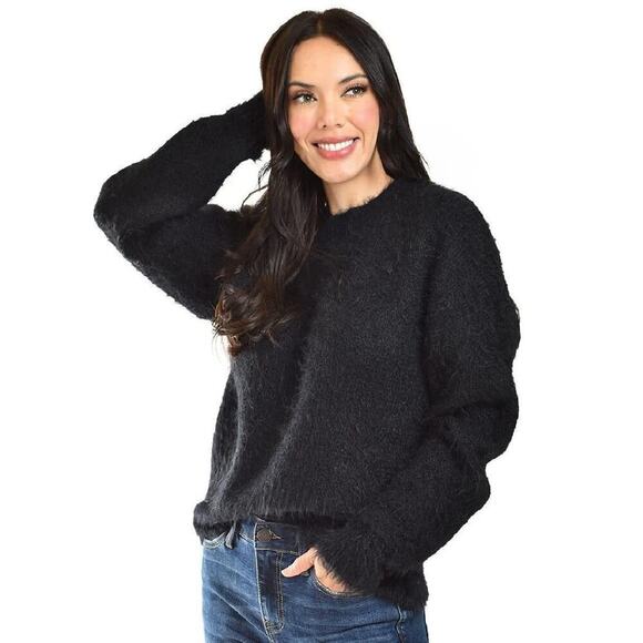 IRO Colorblock Sweater Piper Charcoal/Black Alpaca-Blend Ribbed Knit Size Small - Picture 1 of 14